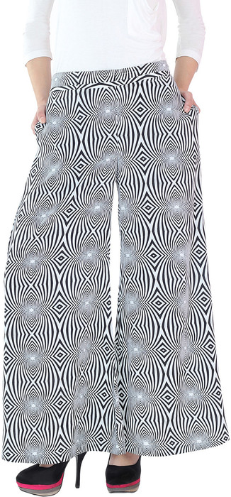Fashion205 Black & White Regular Fit Women's Trousers - TROE3URMG8ARZYZQ