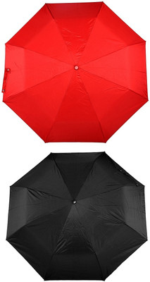 66% OFF on Bizarro Plain Combo-3-Fold Set of 2 Umbrella Red, Black 66% OFF on Bizarro Plain Combo-3-Fold Set of 2 Umbrella Red, Black