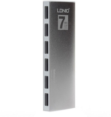 50% OFF on LDNIO 7 Port High Speed DL-H7 USB Hub Silver