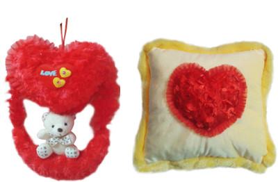 37% OFF on MFT Swing teddy T0073 and square cushion P0048 Valentine Gift Set