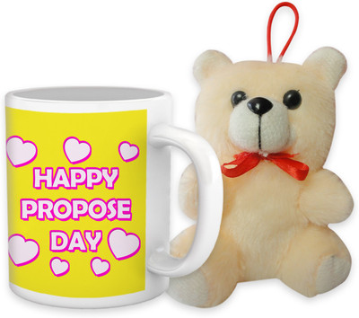 42% OFF on Tiedribbons Happy Propose Day Coffee Mug Double Teddy Combo Valentine Gift Set