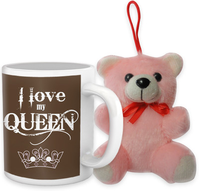 42% OFF on Tiedribbons I Love My Queen Coffee Mug Teddy Combo Valentine Gift Set
