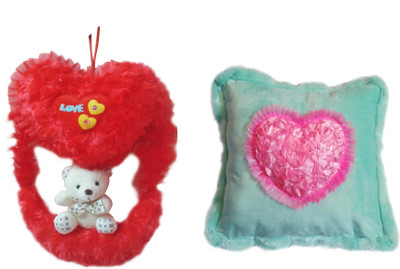 37% OFF on MFT Swing teddy T0073 and square cushion P0049 Valentine Gift Set