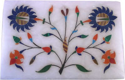 56% OFF on Artist Haat Handcrafted Marble Design E Stone Inlay Grill Work Gifts Jewellery Vanity Box Multicolor