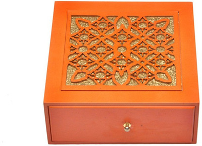 37% OFF on Cosmosgalaxy Decorative Makeup and Jewellery Vanity Box Orange