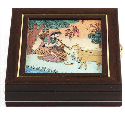 17% OFF on Aapno Rajasthan Indian Girl Musican Gem Box With Stone Inlay Work Jewellery Vanity Case Dark Brown 17% OFF on Aapno Rajasthan Indian Girl Musican Gem Box With Stone Inlay Work Jewellery Vanity Case Dark Brown
