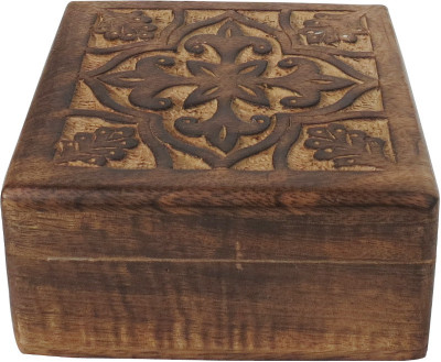 33% OFF on Pindia Wooden Square Home D��corative Organizer Wedding Gift Fancy Storage Jewellery Vanity Case Brown