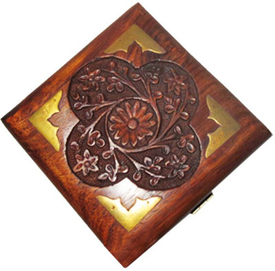 33% OFF on Pindia Box Sulfi Wooden Gift Home Decor Multipurpose Wedding Shadi Marriage Jewellery Vanity Case Brown, Gold