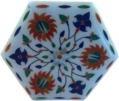 26% OFF on Artist Haat Handcrafted Marble Design A Stone Inlay Grill Work Gifts Jewellery Vanity Box Multicolor