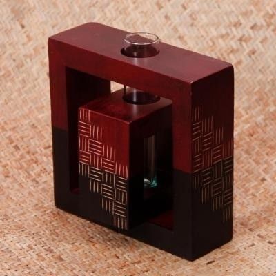 11% OFF on Tokenz Double Colour Square Beauty Bud Wooden Vase
