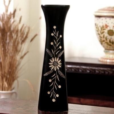 14% OFF on Tokenz Triple Black Flower Wooden Vase