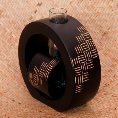 12% OFF on Tokenz Appealing Round With Tube Bud Wooden Vase