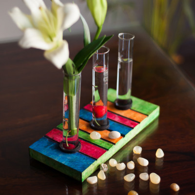 57% OFF on ExclusiveLane Quirky Test Tube Planter Wooden Vase 57% OFF on ExclusiveLane Quirky Test Tube Planter Wooden Vase