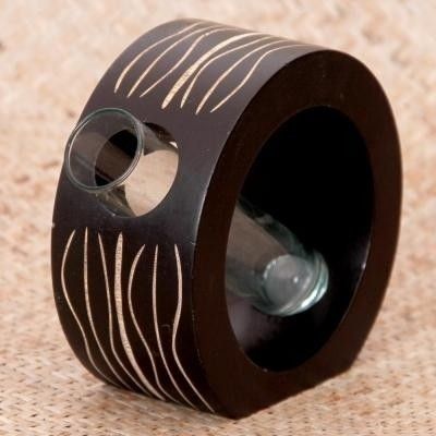 15% OFF on Tokenz Tilted Flower Holder Bud Wooden Vase