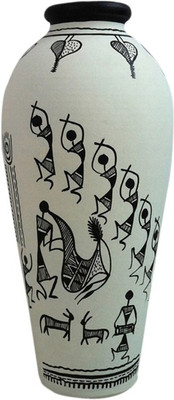26% OFF on ExclusiveLane Terracotta Handpainted Warli Round 6 inch Terracotta Vase 26% OFF on ExclusiveLane Terracotta Handpainted Warli Round 6 inch Terracotta Vase