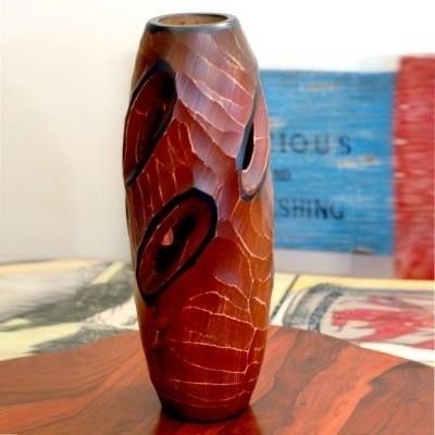 12% OFF on Tokenz Carved Cutwork Flower Wooden Vase