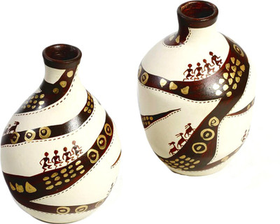 50% OFF on Aapno Rajasthan Tribal Art Set In Shades Terracotta Vase 50% OFF on Aapno Rajasthan Tribal Art Set In Shades Terracotta Vase