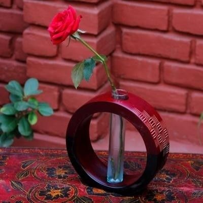 16% OFF on Tokenz Designer Round Tube Flower Wooden Vase