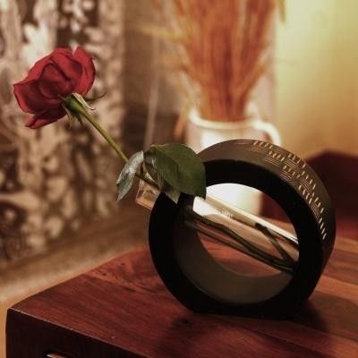 21% OFF on Tokenz Slanting Lines Bud Flower Wooden Vase