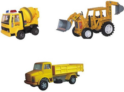 A R ENTERPRISES CONSTRUCTION COMBO OF JCB CONCRETE MIXER & TRUCK (Multicolor)