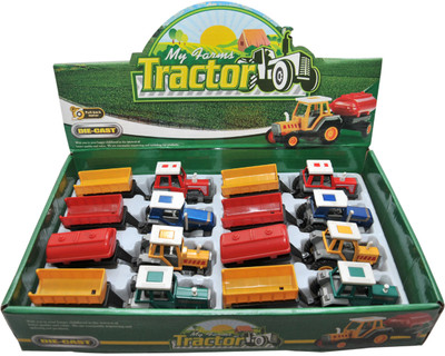 12% OFF on Happy Kids 8-in-1 Colorful Metal Tractor and Trolley Set