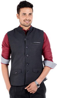 Forge Economical Self Design Men's Waistcoat