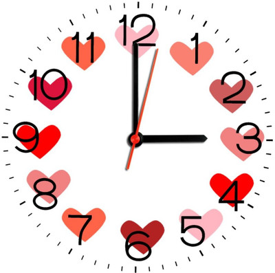 28% OFF on Ellicon 10 Love Hearts Analog Wall Clock White