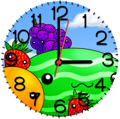 28% OFF on Ellicon 372 Fruits Pattern Analog Wall Clock White