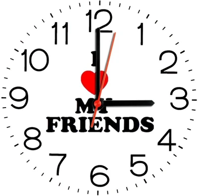 28% OFF on Ellicon 196 I Love My Friends Analog Wall Clock White