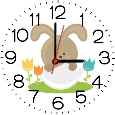 23% OFF on Ellicon B157 Bunny In Egg Boy Analog Wall Clock White
