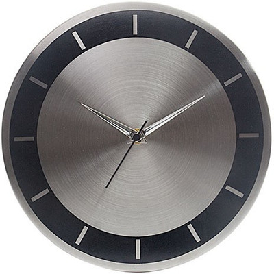 Home and You Stainless Steel Analog Wall Clock Silver, Black