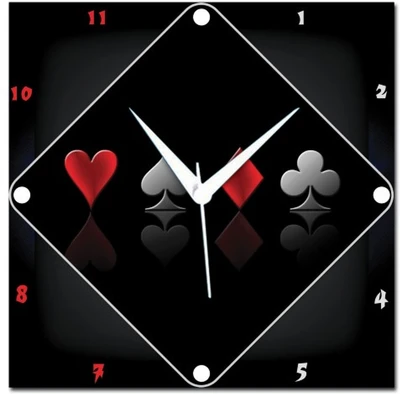72% OFF on Amore Playing Cards Analog Wall Clock Black