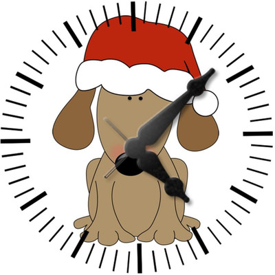 28% OFF on Ellicon 33 Dog Wearing Santa Hat Analog Wall Clock White 28% OFF on Ellicon 33 Dog Wearing Santa Hat Analog Wall Clock White