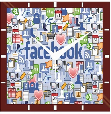 50% OFF on Moneysaver Facebook Social Network Analog Wall Clock Multicolour