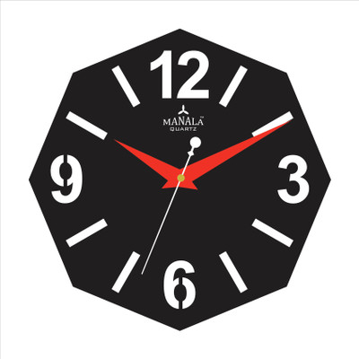 Manala Times Acrylic Fancy Analog Wall Clock Black Manala Times Acrylic Fancy Analog Wall Clock Black