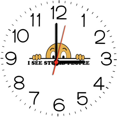 23% OFF on Ellicon B127 I See Stupid People Analog Wall Clock White