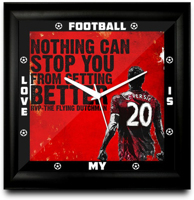 73% OFF on ShopMantra Robin Van Persie Quote Square Analog Wall Clock Black