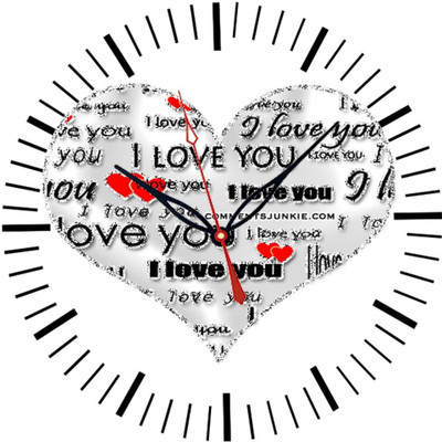 28% OFF on Ellicon 58 I Love You Heart Analog Wall Clock White 28% OFF on Ellicon 58 I Love You Heart Analog Wall Clock White