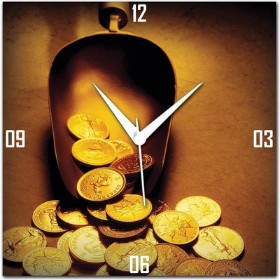 70% OFF on WebPlaza Gold Coins Analog Wall Clock Multicolor