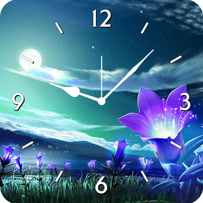 50% OFF on FurnishFantasy Purple Flowers Analog Wall Clock Multicolor 50% OFF on FurnishFantasy Purple Flowers Analog Wall Clock Multicolor