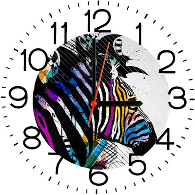 23% OFF on Ellicon B387 Best Zebra Colored Analog Wall Clock White 23% OFF on Ellicon B387 Best Zebra Colored Analog Wall Clock White