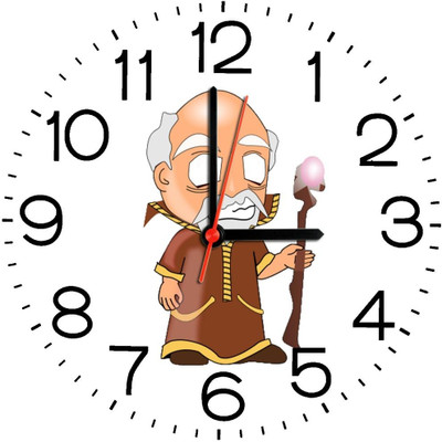 23% OFF on Ellicon B207 Wizard Cartoon Analog Wall Clock White
