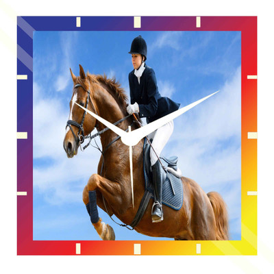 50% OFF on Moneysaver Horse Riding Analog Wall Clock Multicolor