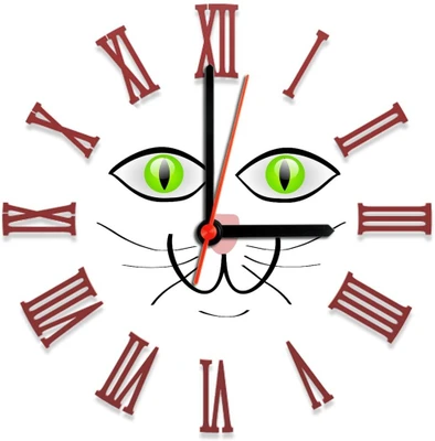 28% OFF on Ellicon 115 Cat Green Eyes Analog Wall Clock White 28% OFF on Ellicon 115 Cat Green Eyes Analog Wall Clock White