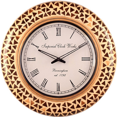 50% OFF on RDBH Bone Inlay Analog Wall Clock Brown 50% OFF on RDBH Bone Inlay Analog Wall Clock Brown