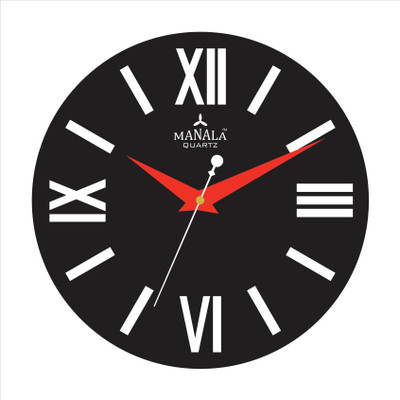 Manala Times Acrylic Fancy Analog Wall Clock Black Manala Times Acrylic Fancy Analog Wall Clock Black