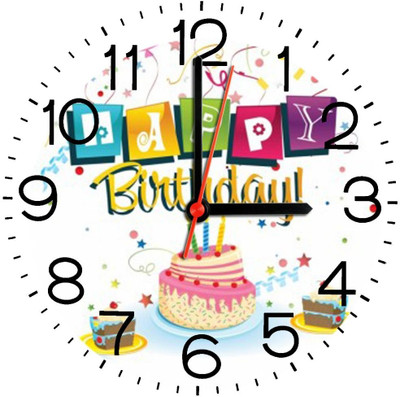 28% OFF on Ellicon 249 Happy Birthday Design Analog Wall Clock White