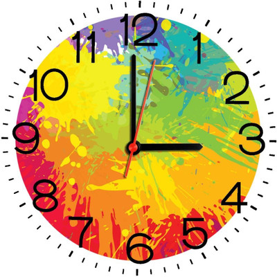 23% OFF on Ellicon B386 Splash Colorful Analog Wall Clock White