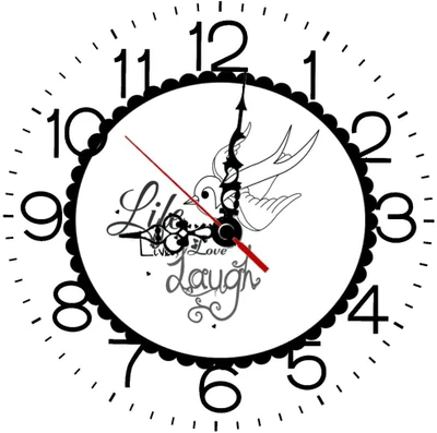 28% OFF on Ellicon 172 Live Love Laugh Analog Wall Clock White