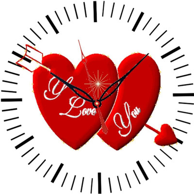 28% OFF on Ellicon 57 I Love You Heart Rose Analog Wall Clock White 28% OFF on Ellicon 57 I Love You Heart Rose Analog Wall Clock White